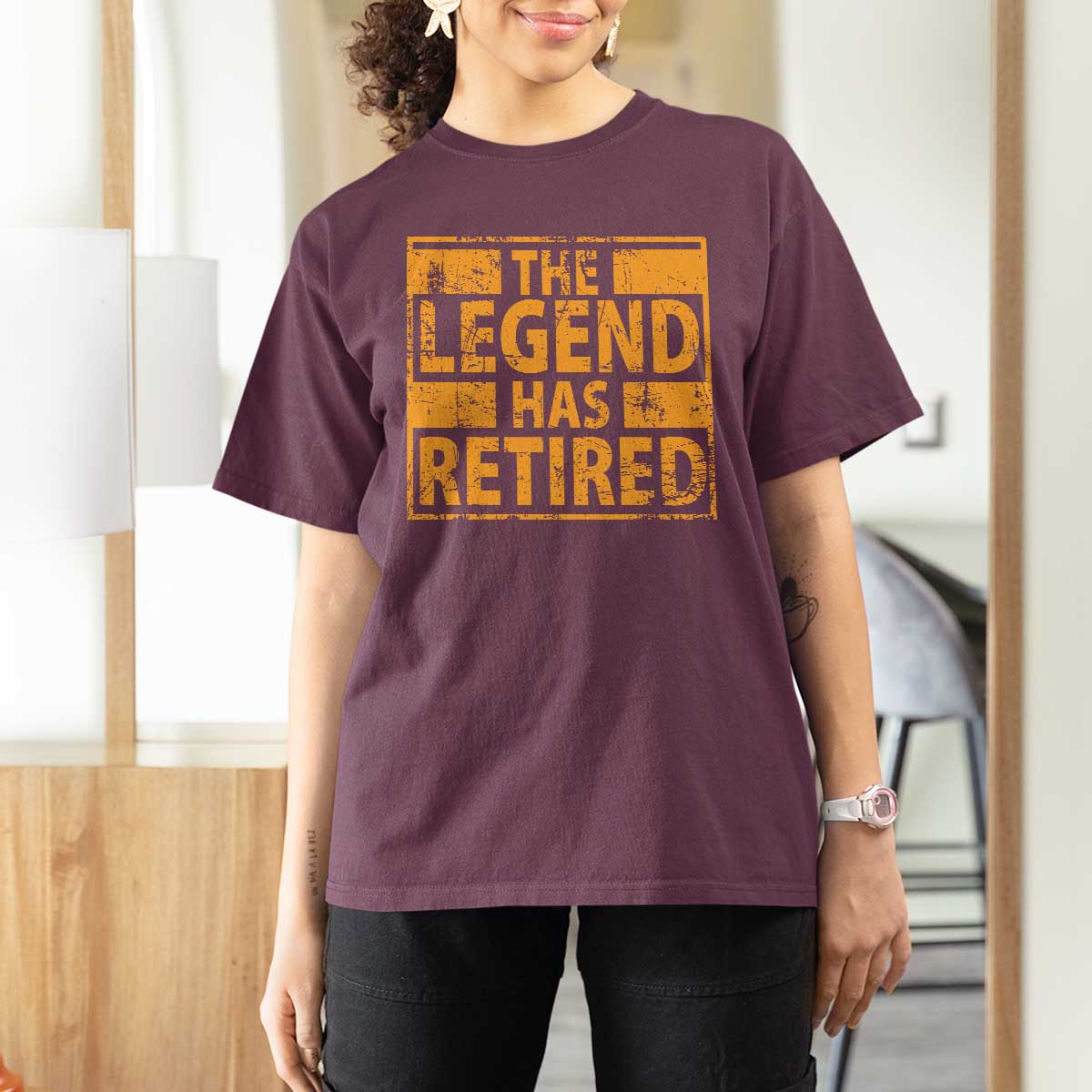 Retro The Legend Has Retired T Shirt For Women