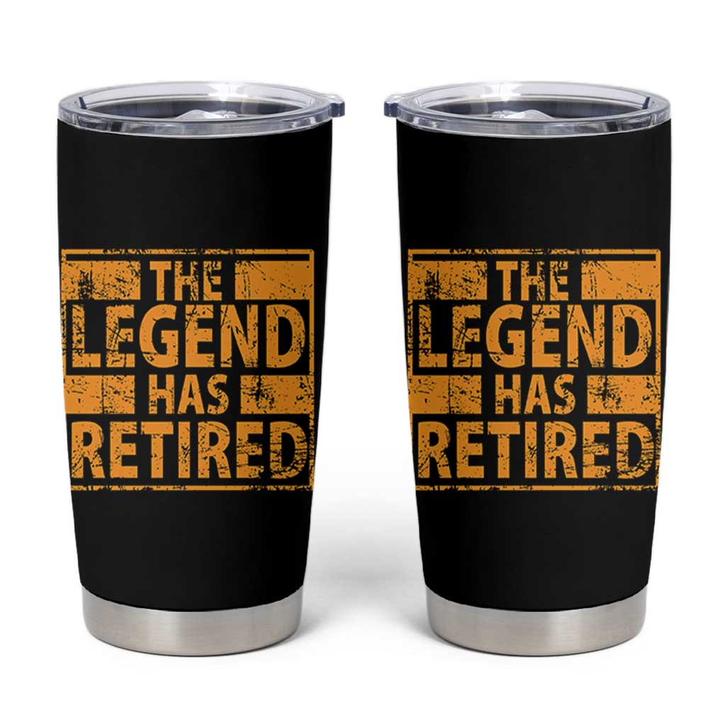 Retro The Legend Has Retired Tumbler Cup Retirement Gifts