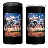 Funny Retirement Gift 4 in 1 Can Cooler Tumbler I'm Retired It's 5 O'Clock Everywhere Beach Summer Vibes