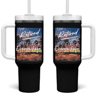 Funny Retirement Gift Tumbler With Handle I'm Retired It's 5 O'Clock Everywhere Beach Summer Vibes
