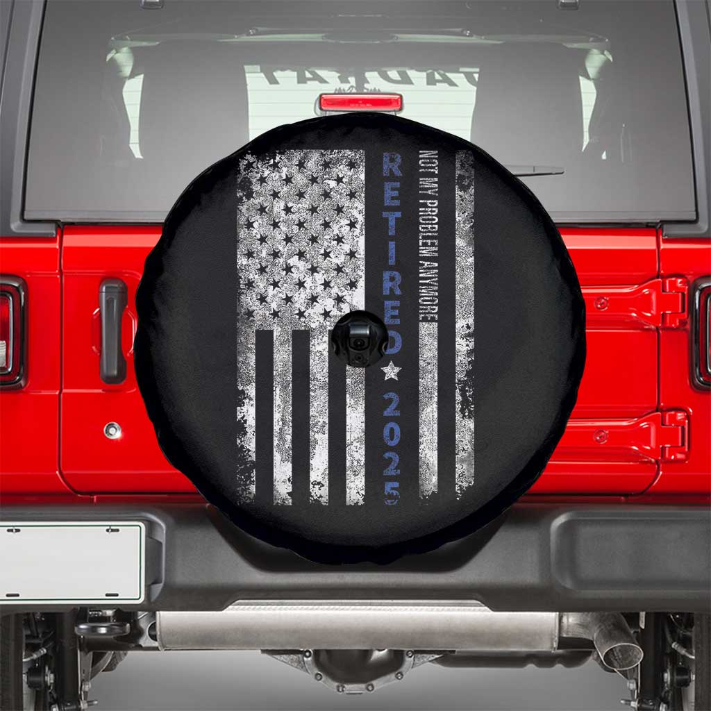 Retired 2025 Spare Tire Cover Not My Problem Anymore Vintage American Flag - Wonder Print Shop