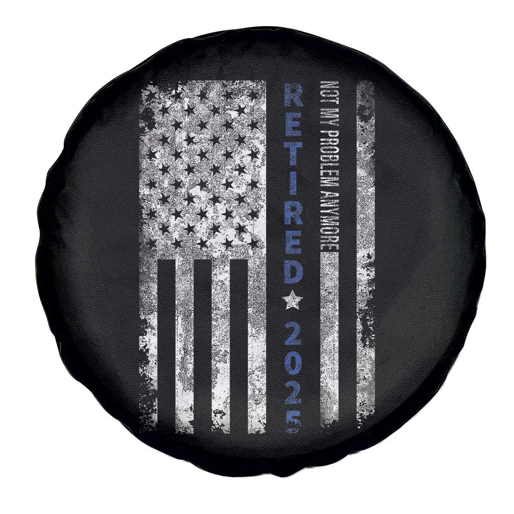 Retired 2025 Spare Tire Cover Not My Problem Anymore Vintage American Flag - Wonder Print Shop