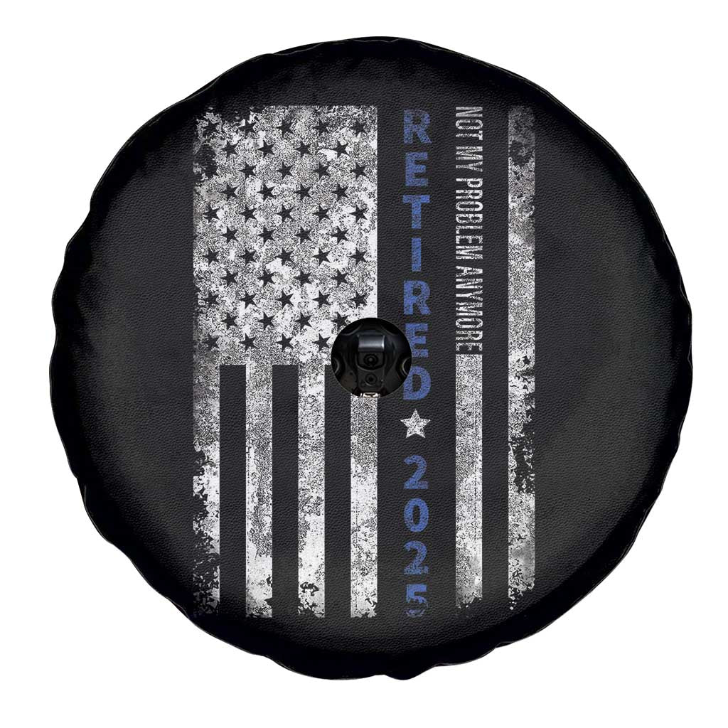 Retired 2025 Spare Tire Cover Not My Problem Anymore Vintage American Flag - Wonder Print Shop