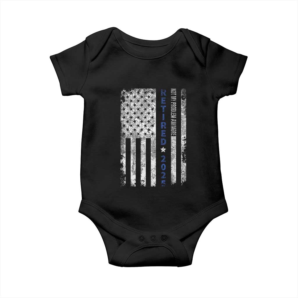 Retired 2025 Baby Onesie Not My Problem Anymore Vintage American Flag - Wonder Print Shop