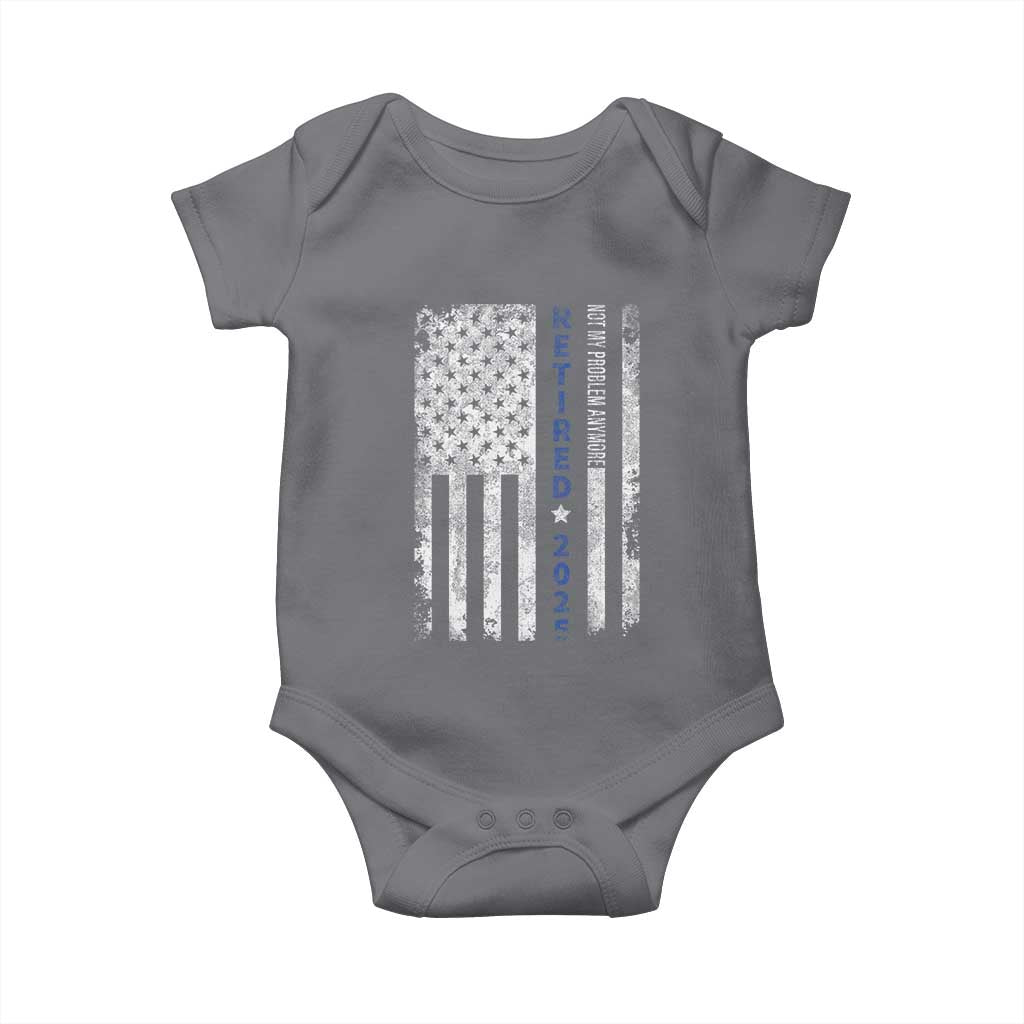 Retired 2025 Baby Onesie Not My Problem Anymore Vintage American Flag - Wonder Print Shop