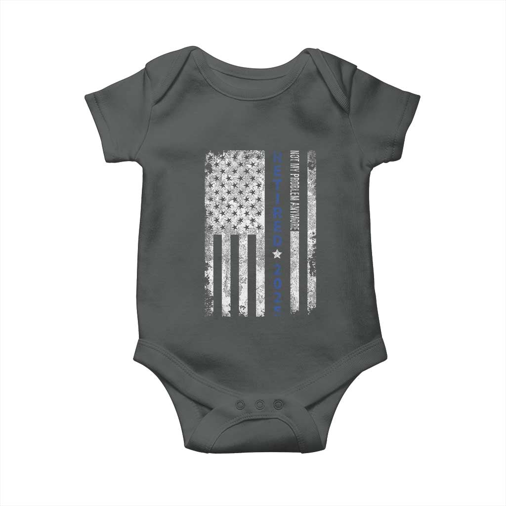 Retired 2025 Baby Onesie Not My Problem Anymore Vintage American Flag - Wonder Print Shop