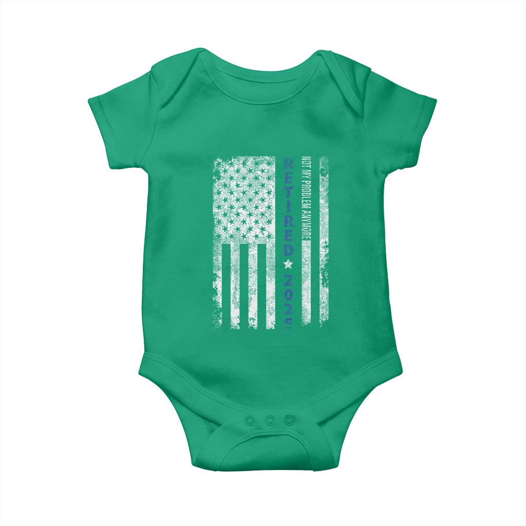 Retired 2025 Baby Onesie Not My Problem Anymore Vintage American Flag - Wonder Print Shop