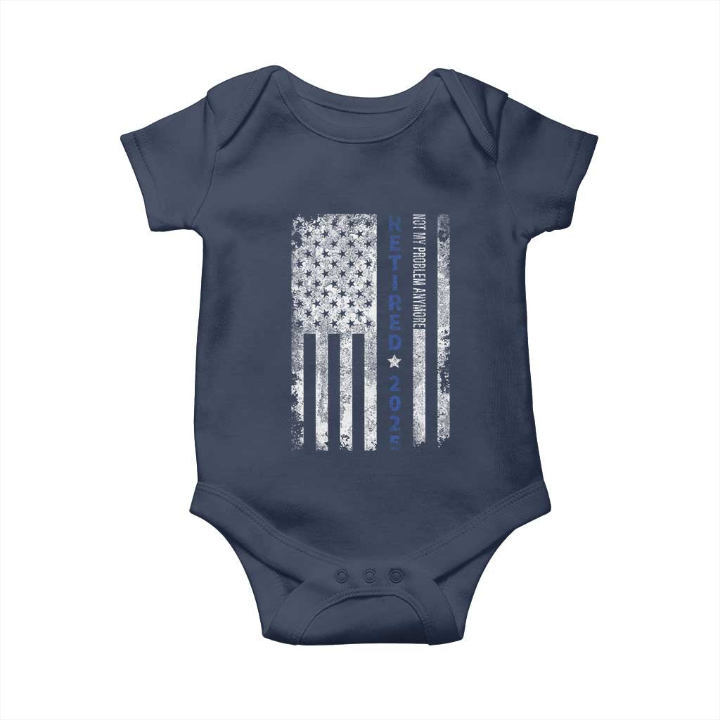 Retired 2025 Baby Onesie Not My Problem Anymore Vintage American Flag - Wonder Print Shop