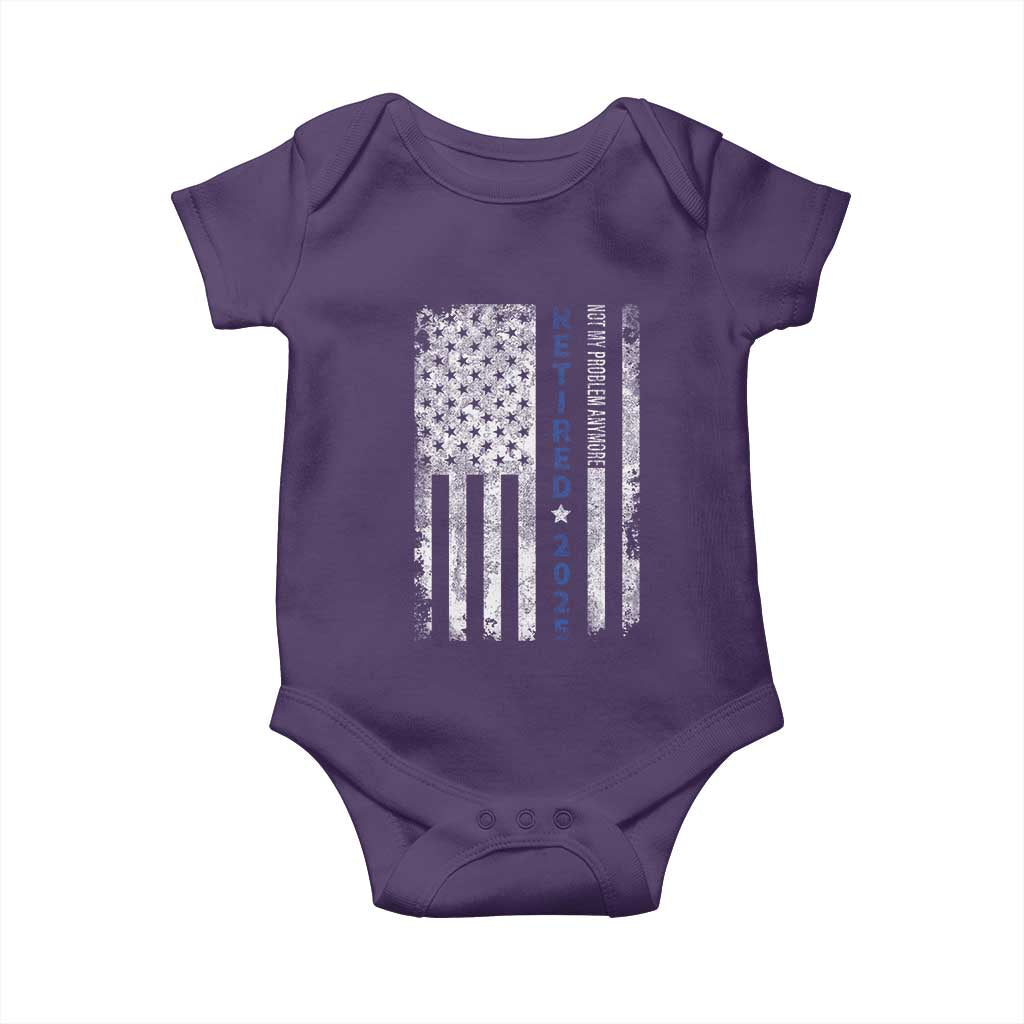 Retired 2025 Baby Onesie Not My Problem Anymore Vintage American Flag - Wonder Print Shop