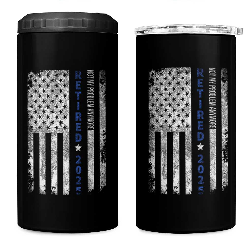 Retired 2025 4 in 1 Can Cooler Tumbler Not My Problem Anymore Vintage American Flag - Wonder Print Shop
