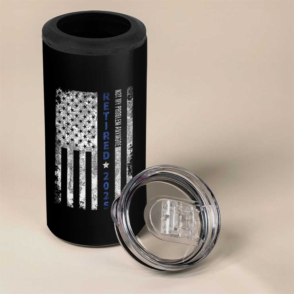 Retired 2025 4 in 1 Can Cooler Tumbler Not My Problem Anymore Vintage American Flag - Wonder Print Shop