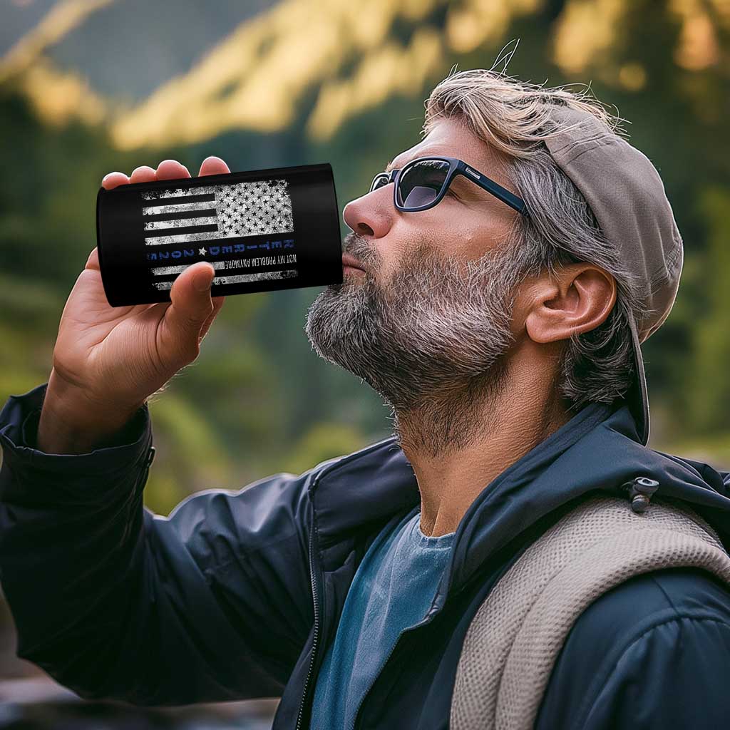 Retired 2025 4 in 1 Can Cooler Tumbler Not My Problem Anymore Vintage American Flag - Wonder Print Shop