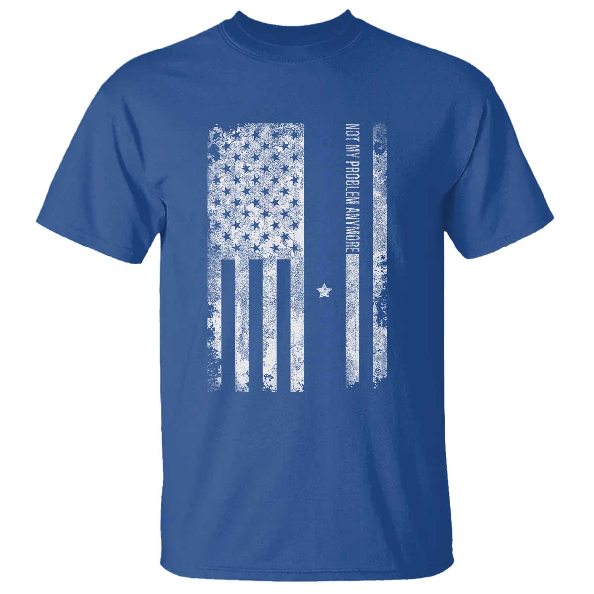 Retired 2025 T Shirt Not My Problem Anymore Vintage American Flag - Wonder Print Shop