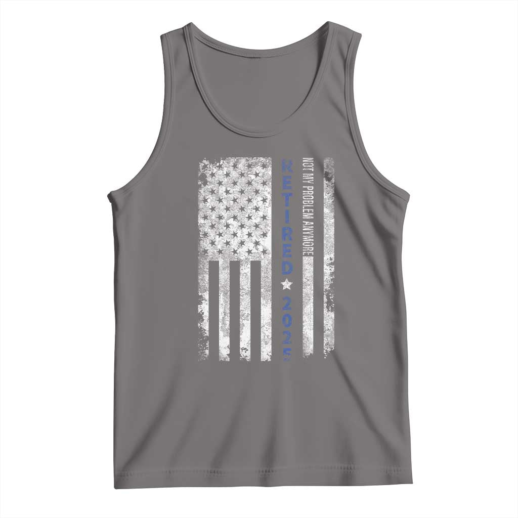 Retired 2025 Tank Top Not My Problem Anymore Vintage American Flag - Wonder Print Shop