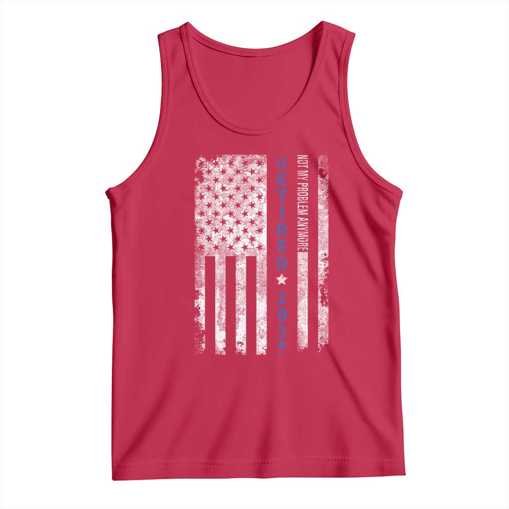 Retired 2025 Tank Top Not My Problem Anymore Vintage American Flag - Wonder Print Shop