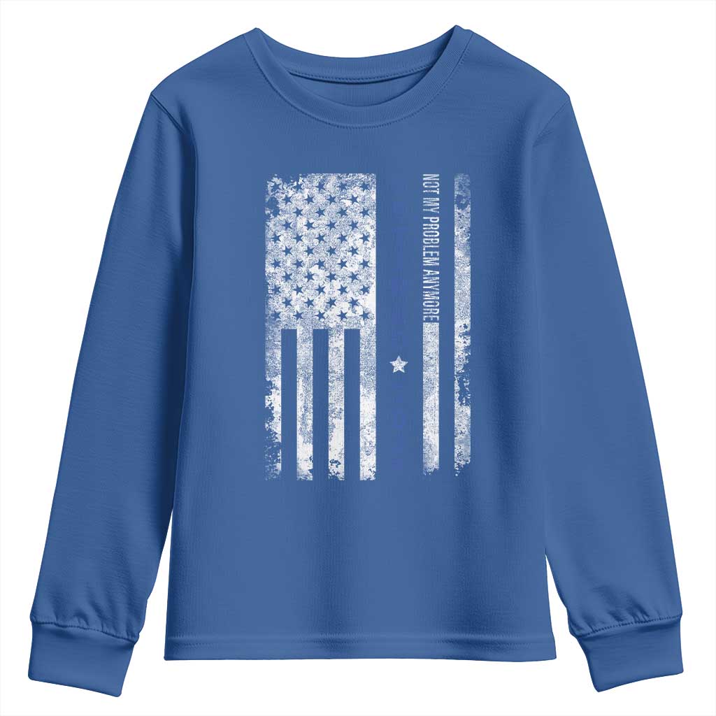 Retired 2025 Youth Sweatshirt Not My Problem Anymore Vintage American Flag - Wonder Print Shop
