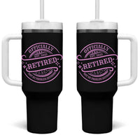 Retired Est 2025 Tumbler With Handle Not My Problem Anymore Vintage Pink Retirement Gifts TS10