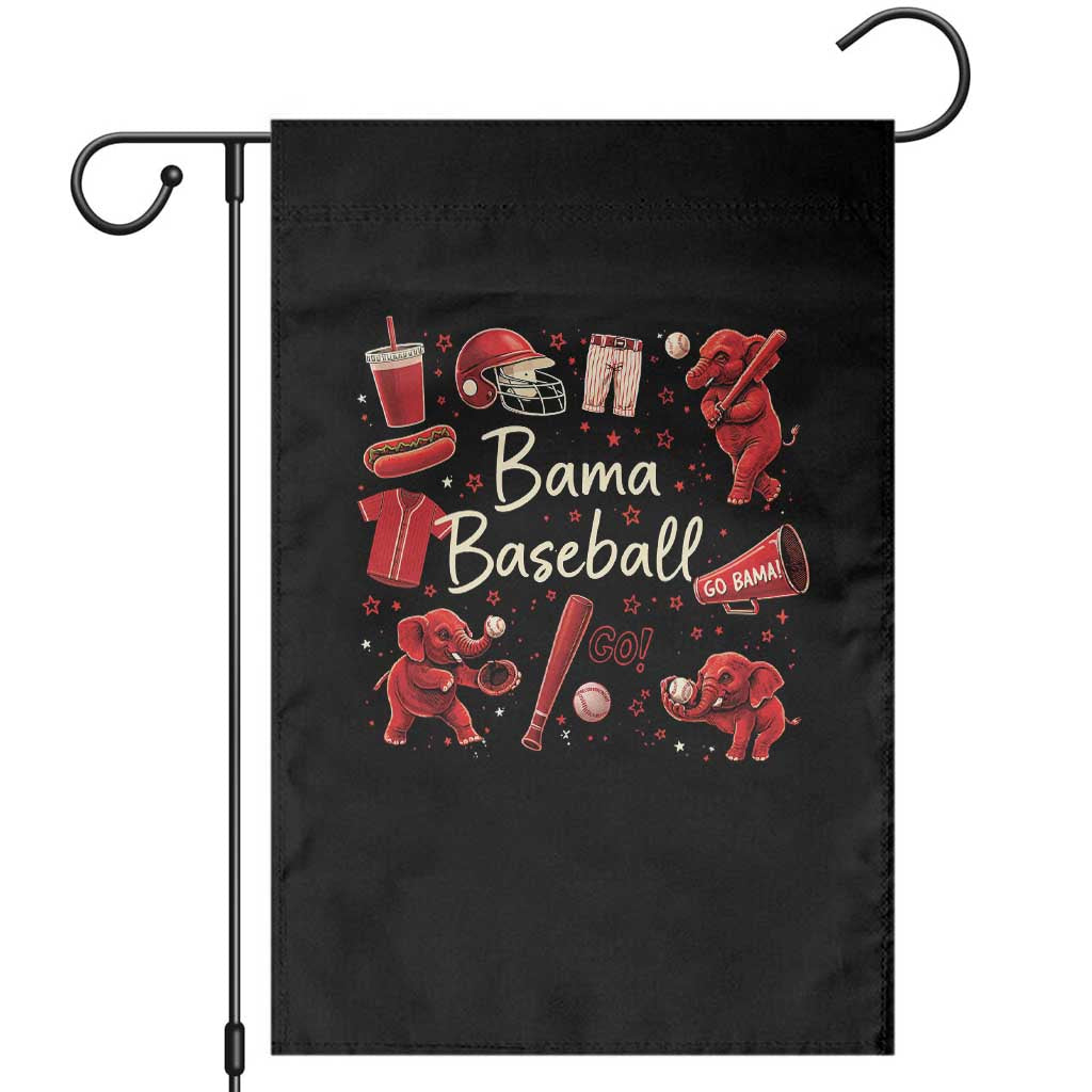 Alabama Baseball Garden Flag Cute Trendy Bama Fan Game Day Doodle