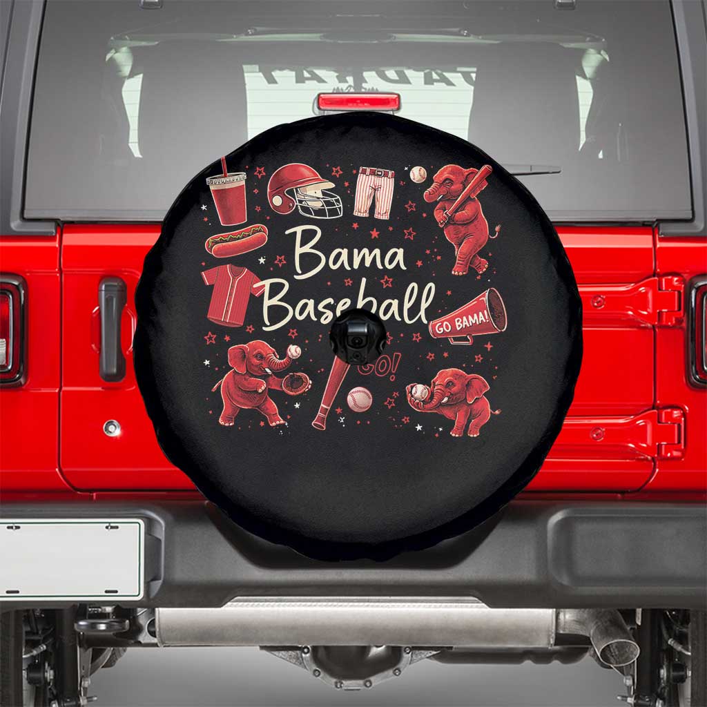 Alabama Baseball Spare Tire Cover Cute Trendy Bama Fan Game Day Doodle