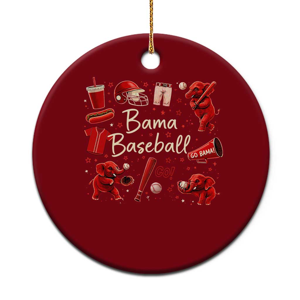 Alabama Baseball Ceramic Ornament Cute Trendy Bama Fan Game Day Doodle