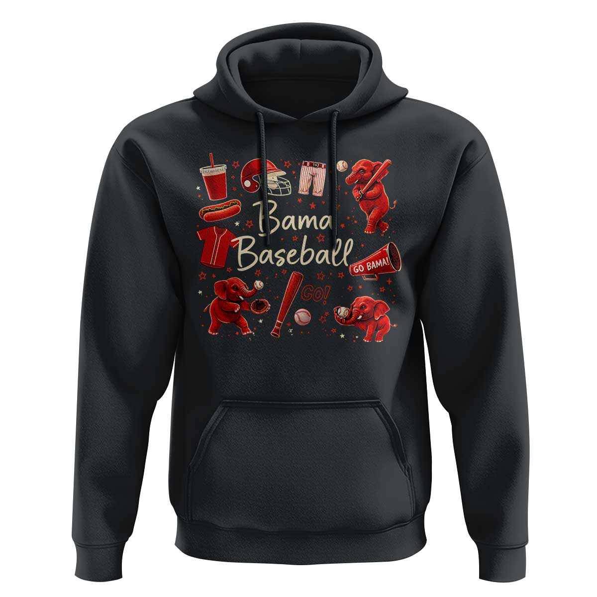 Alabama Baseball Hoodie Cute Trendy Bama Fan Game Day Doodle