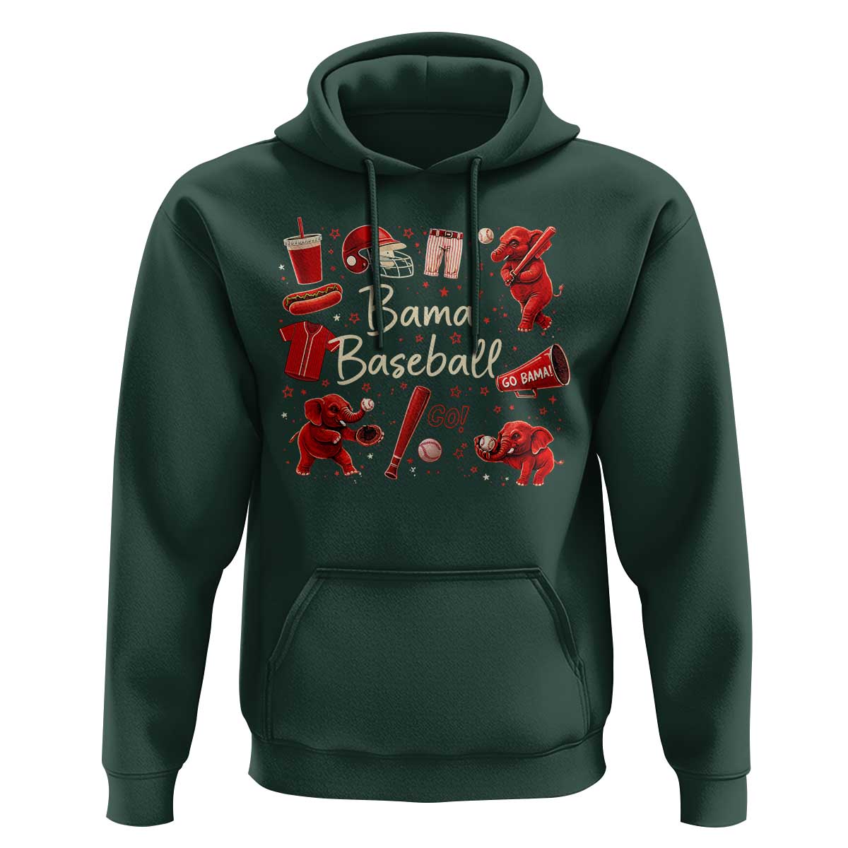 Alabama Baseball Hoodie Cute Trendy Bama Fan Game Day Doodle