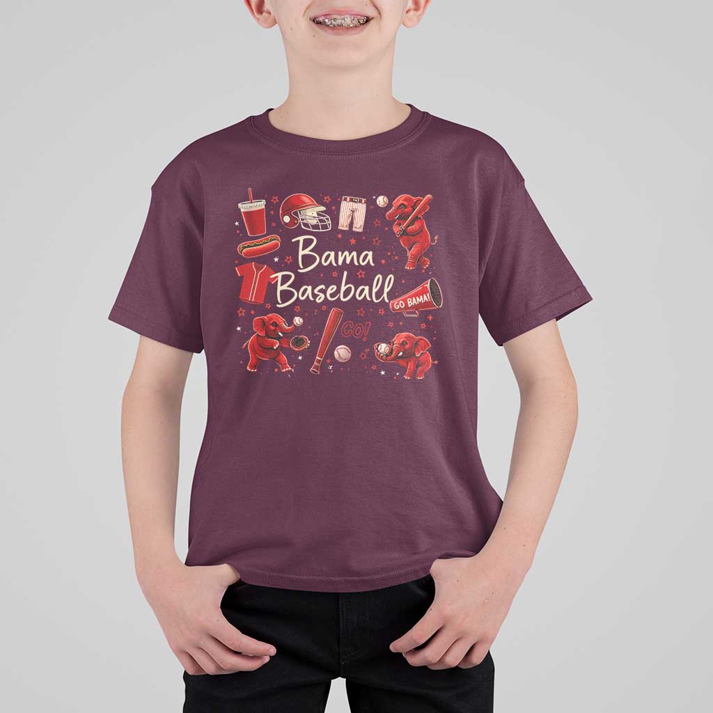 Alabama Baseball T Shirt For Kid Cute Trendy Bama Fan Game Day Doodle