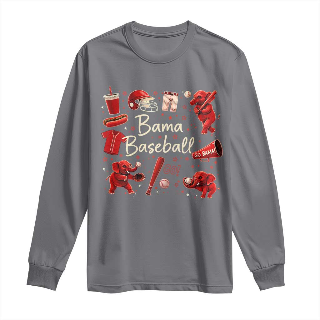 Alabama Baseball Long Sleeve Shirt Cute Trendy Bama Fan Game Day Doodle