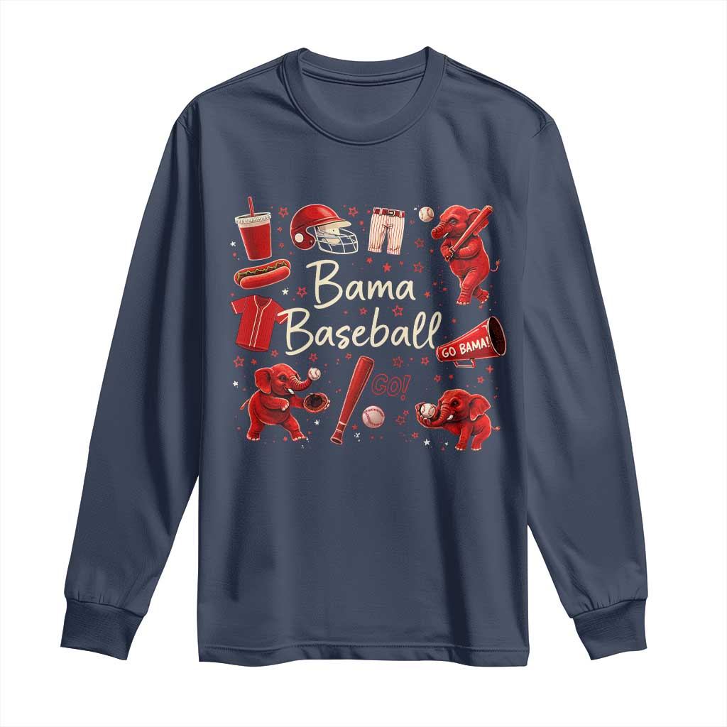 Alabama Baseball Long Sleeve Shirt Cute Trendy Bama Fan Game Day Doodle