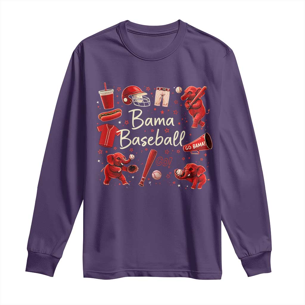 Alabama Baseball Long Sleeve Shirt Cute Trendy Bama Fan Game Day Doodle