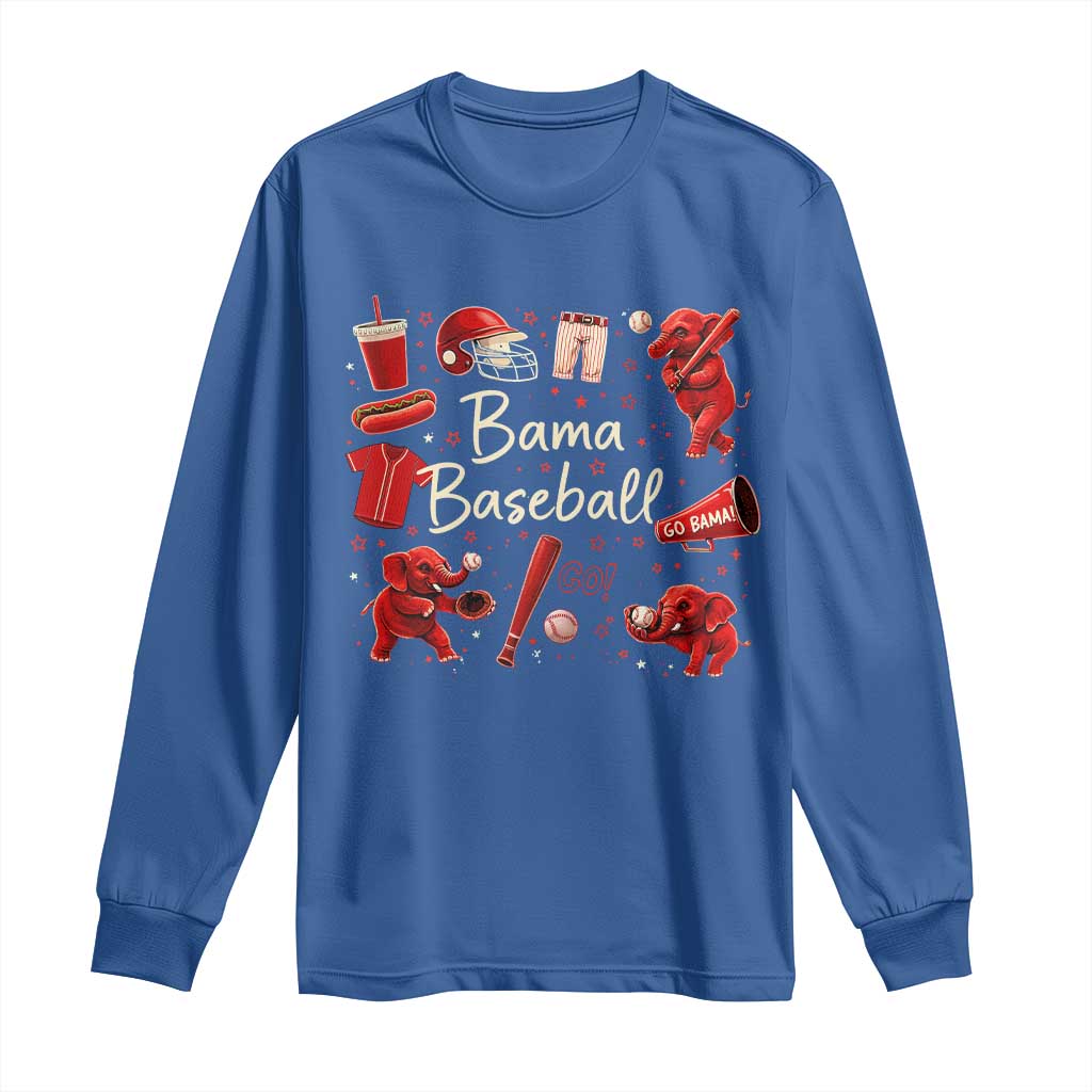Alabama Baseball Long Sleeve Shirt Cute Trendy Bama Fan Game Day Doodle
