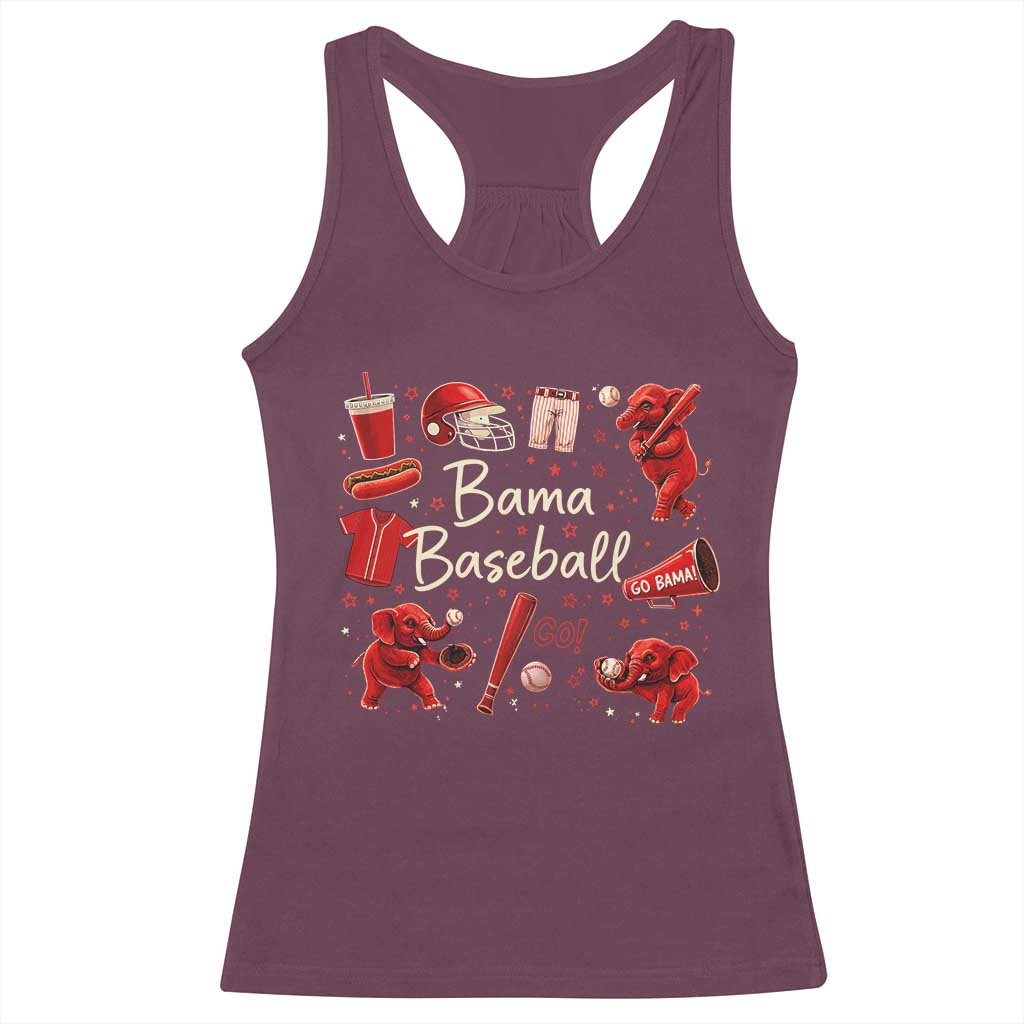 Alabama Baseball Racerback Tank Top Cute Trendy Bama Fan Game Day Doodle