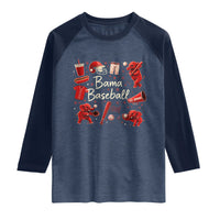 Alabama Baseball Raglan Shirt Cute Trendy Bama Fan Game Day Doodle