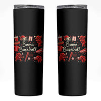 Alabama Baseball Skinny Tumbler Cute Trendy Bama Fan Game Day Doodle
