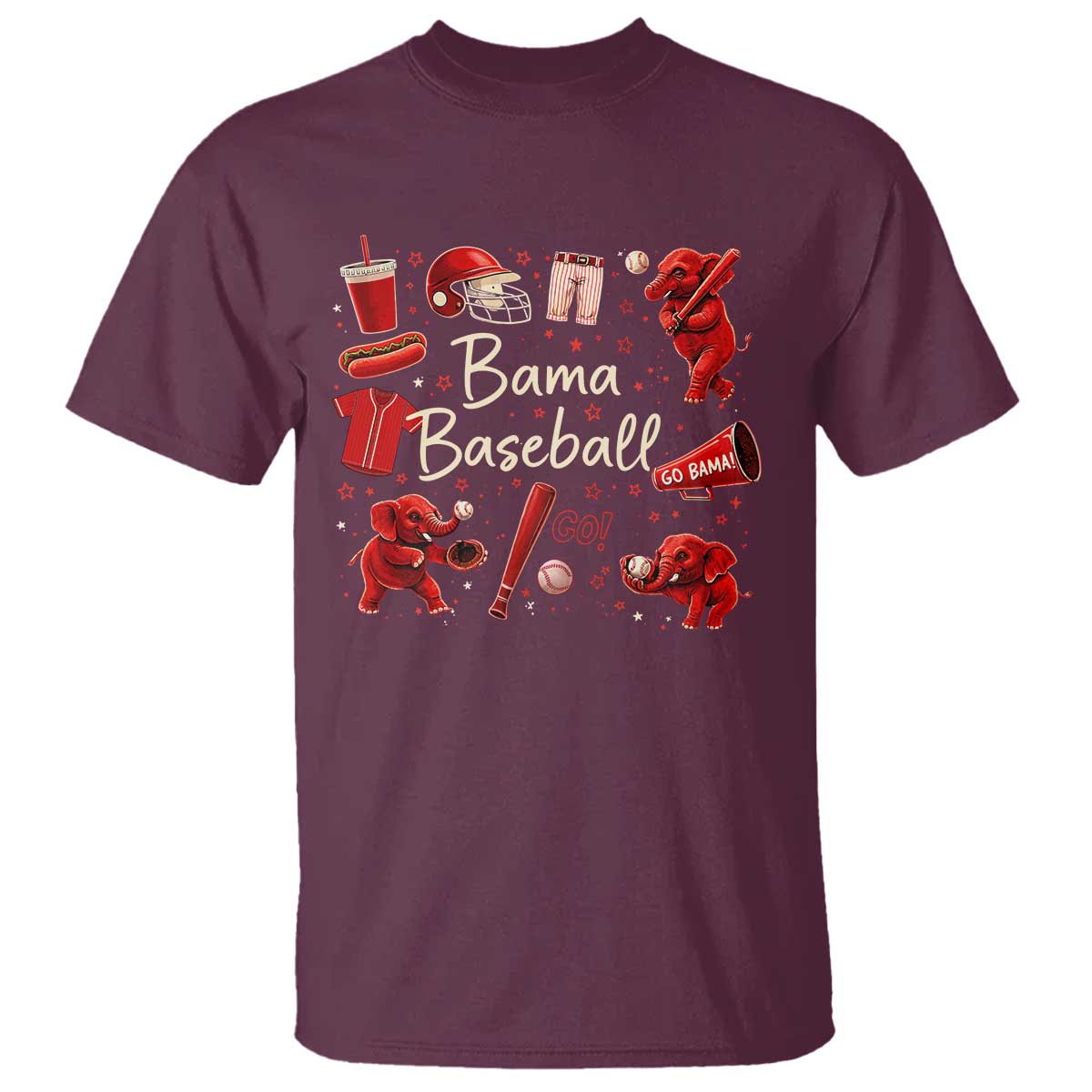 Alabama Baseball T Shirt Cute Trendy Bama Fan Game Day Doodle