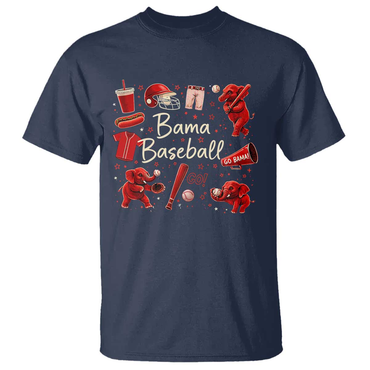 Alabama Baseball T Shirt Cute Trendy Bama Fan Game Day Doodle