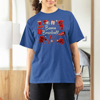 Alabama Baseball T Shirt For Women Cute Trendy Bama Fan Game Day Doodle