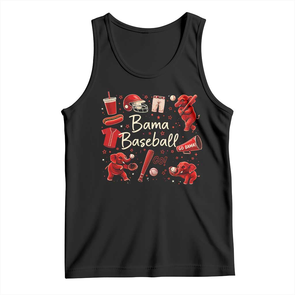 Alabama Baseball Tank Top Cute Trendy Bama Fan Game Day Doodle