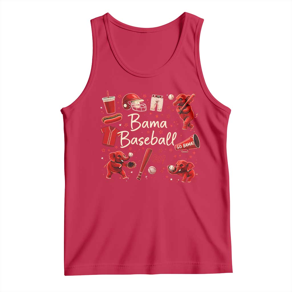 Alabama Baseball Tank Top Cute Trendy Bama Fan Game Day Doodle