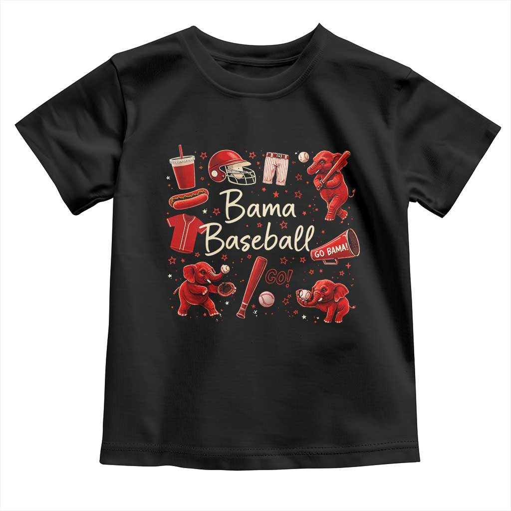 Alabama Baseball Toddler T Shirt Cute Trendy Bama Fan Game Day Doodle
