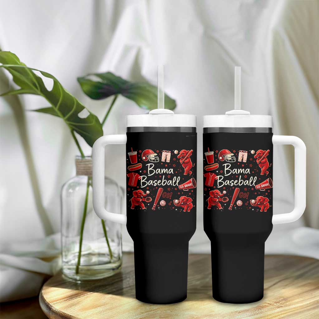 Alabama Baseball Tumbler With Handle Cute Trendy Bama Fan Game Day Doodle