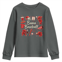 Alabama Baseball Youth Sweatshirt Cute Trendy Bama Fan Game Day Doodle