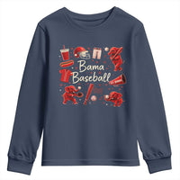 Alabama Baseball Youth Sweatshirt Cute Trendy Bama Fan Game Day Doodle