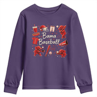 Alabama Baseball Youth Sweatshirt Cute Trendy Bama Fan Game Day Doodle
