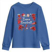 Alabama Baseball Youth Sweatshirt Cute Trendy Bama Fan Game Day Doodle