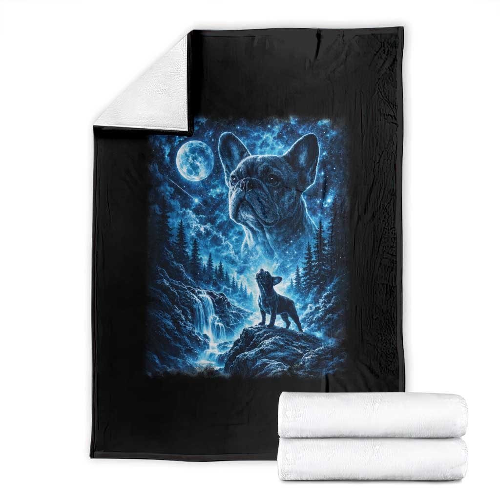 French Bulldog Howling To The Moon Throw Blanket Vintage Graphic Dog Lovers Silly Frenchy Bulldog Mom