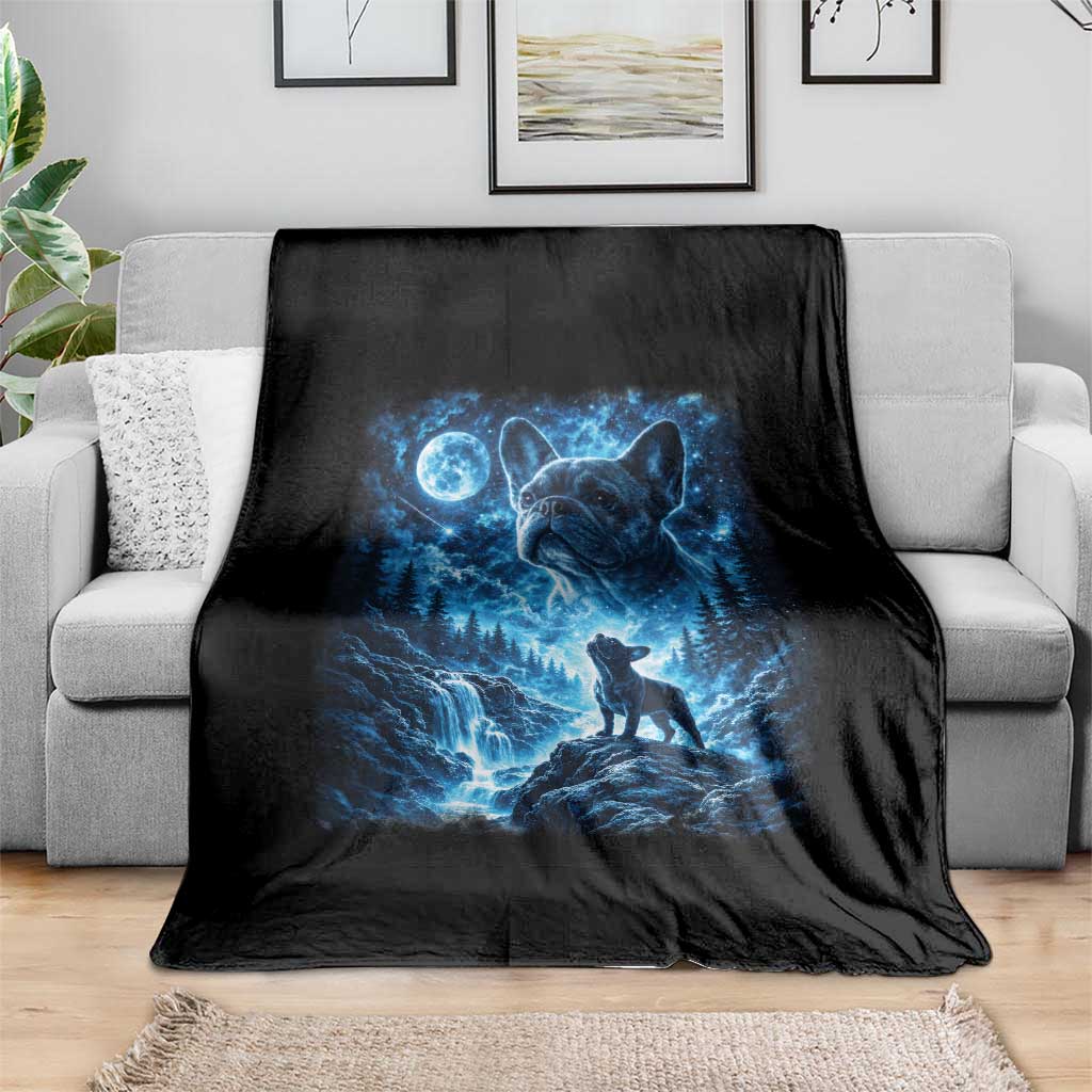 French Bulldog Howling To The Moon Throw Blanket Vintage Graphic Dog Lovers Silly Frenchy Bulldog Mom