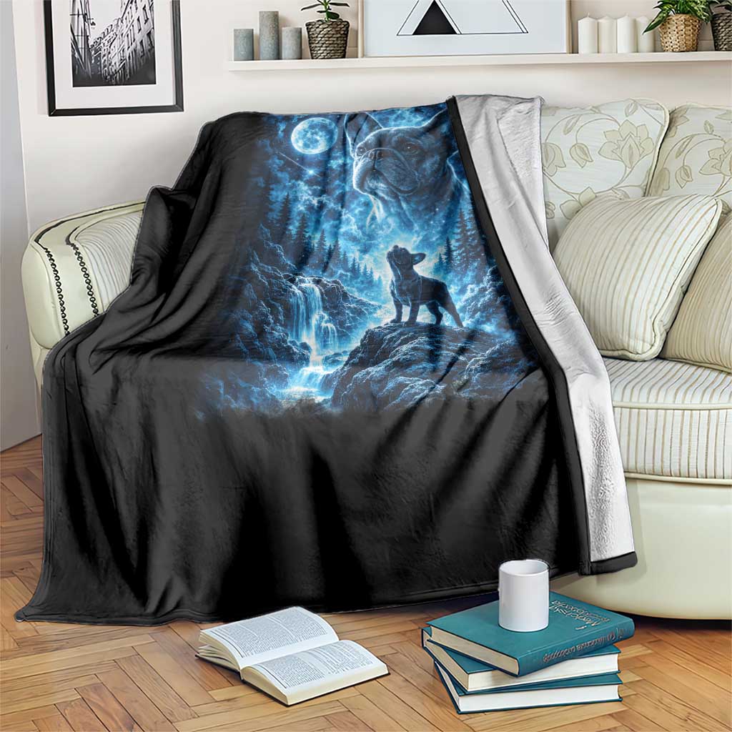 French Bulldog Howling To The Moon Throw Blanket Vintage Graphic Dog Lovers Silly Frenchy Bulldog Mom