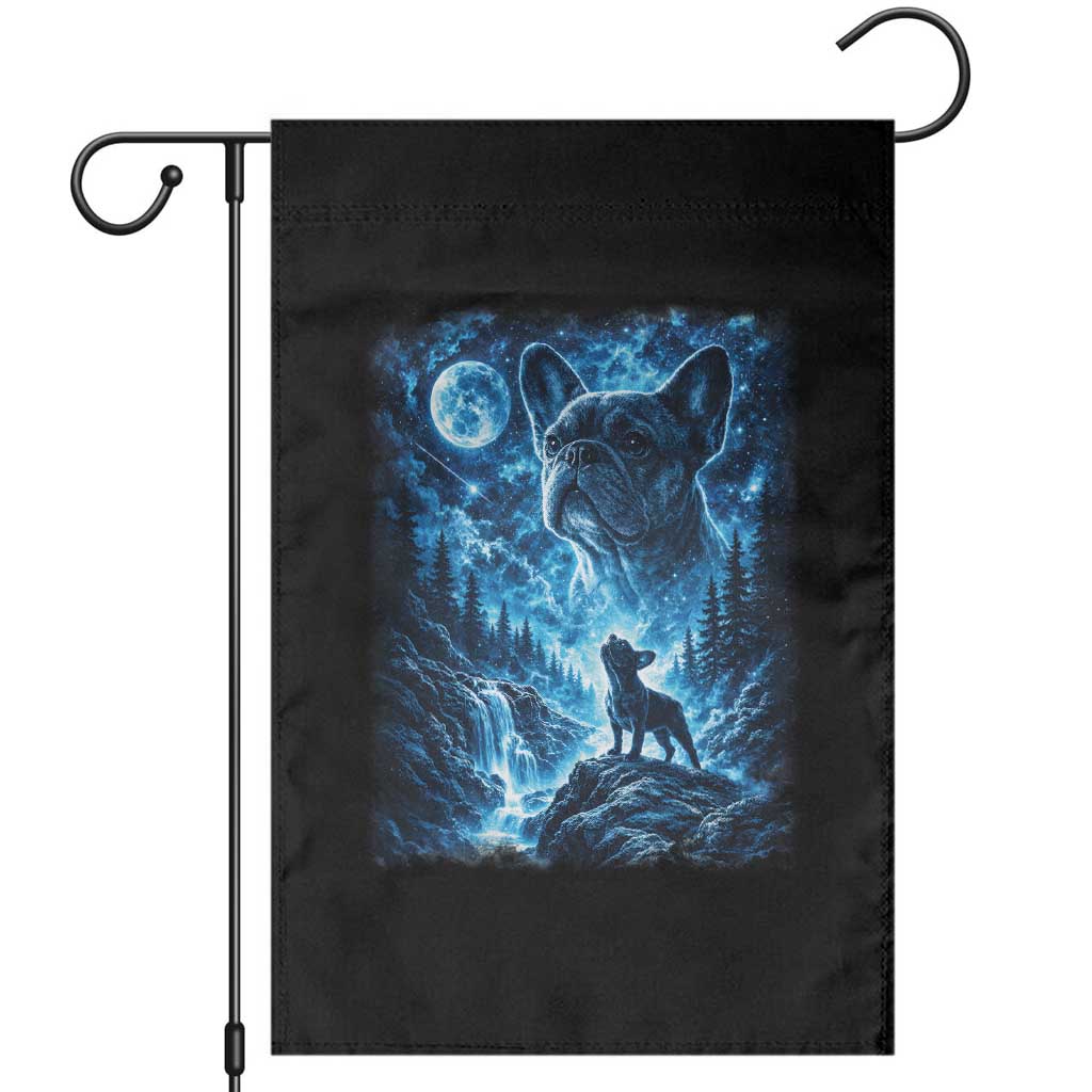French Bulldog Howling To The Moon Garden Flag Vintage Graphic Dog Lovers Silly Frenchy Bulldog Mom