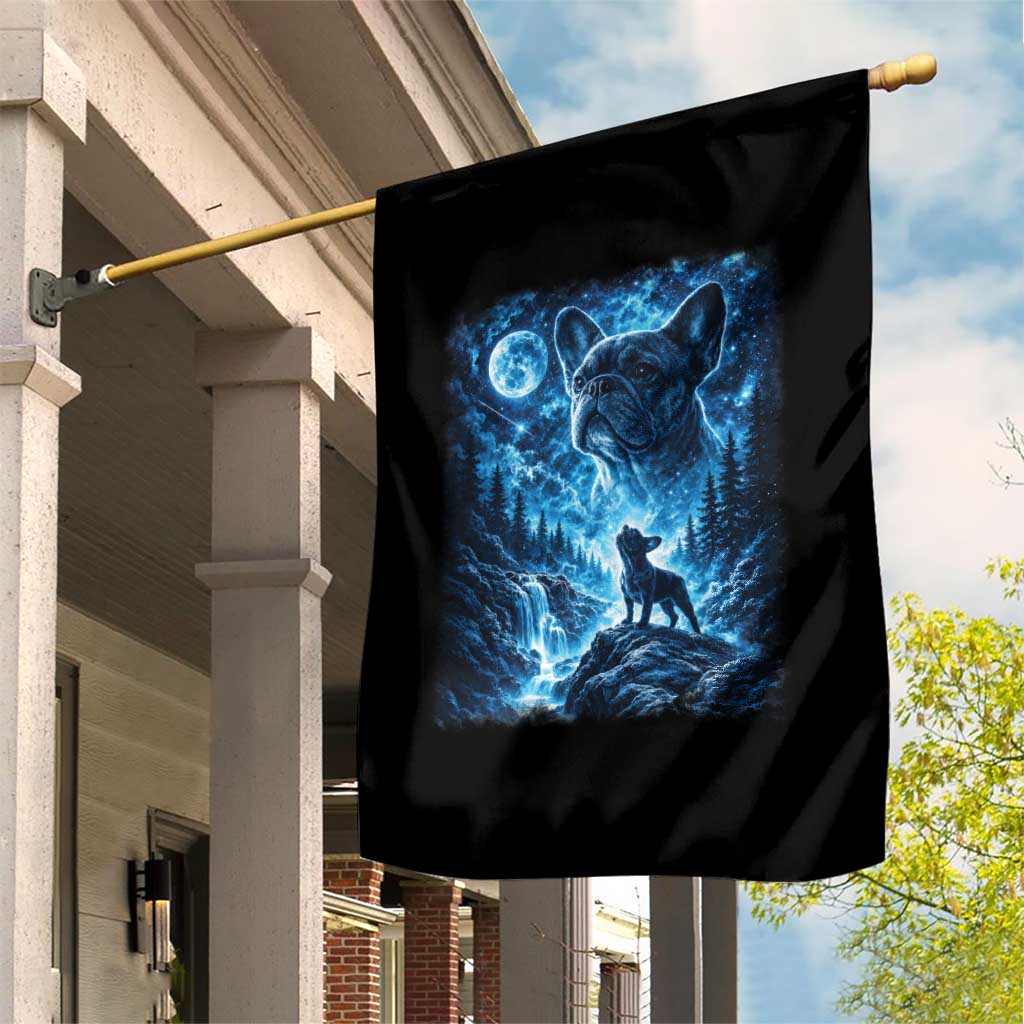 French Bulldog Howling To The Moon Garden Flag Vintage Graphic Dog Lovers Silly Frenchy Bulldog Mom